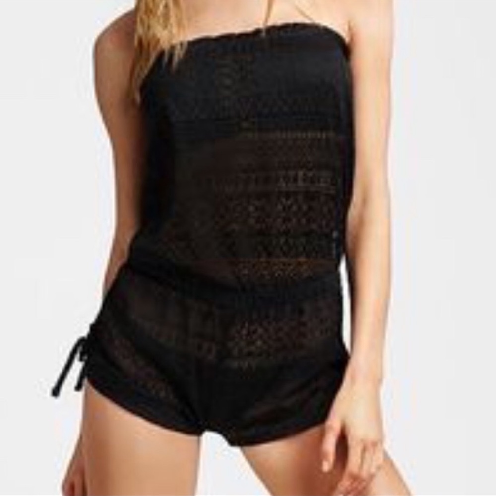 Victoria Secret Beach Romper Cover-up Black XS